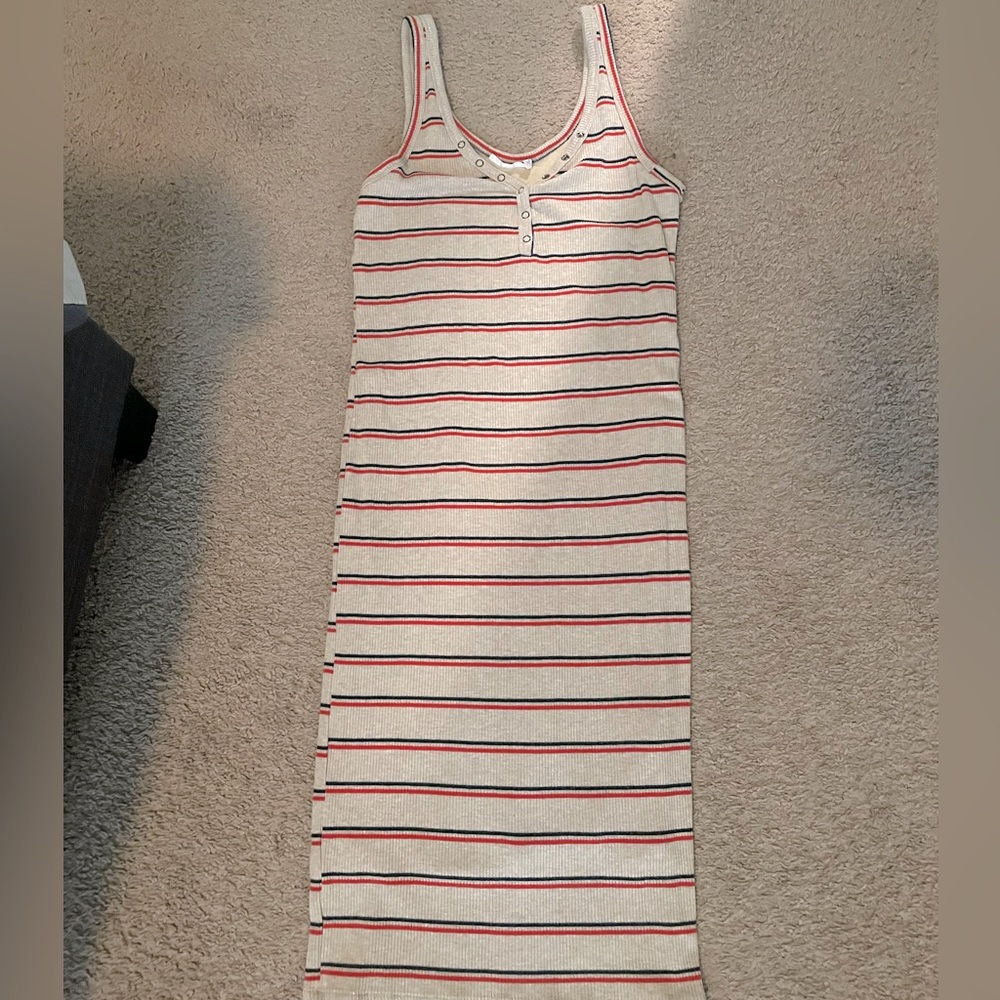 Lush medium striped midi dress!